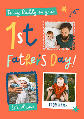 First Father's Day 3 Photo Card