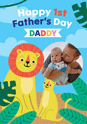 Happy 1st Father's Day Lion Card