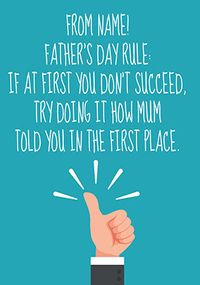 Tap to view Try Doing It How Mum Told You Father's Day Card