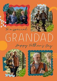 Tap to view Special Grandad 4 Photo Orange Father's Day Card