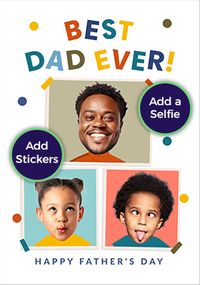 Tap to view Funky Faces Best Dad Father's Day 3 Photo Card
