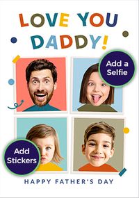 Tap to view Funky Faces Daddy Father's Day 4 Photo Card