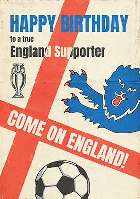 To a True England Supporter Birthday Card