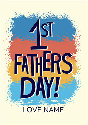 1st Father's Day Typographic Personalised Father's Day Card