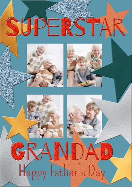 Superstar Grandad Photo Father's Day Card