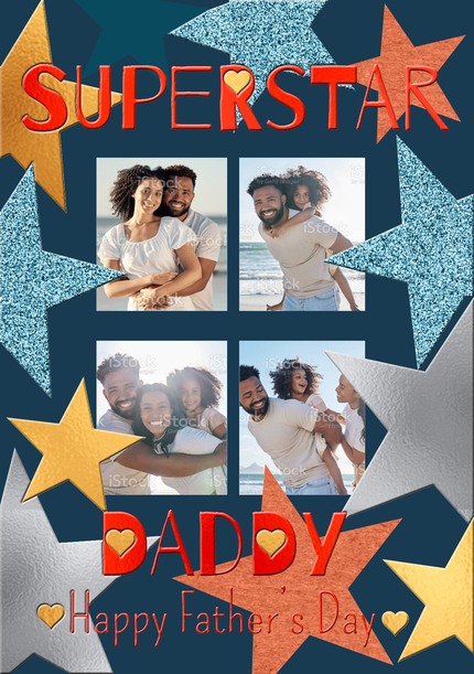 Superstar Daddy Photo Father's Day Card