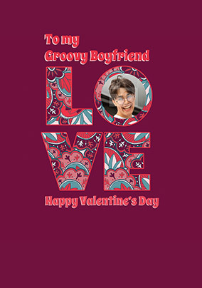 Groovy Boyfriend Photo Valentine Card