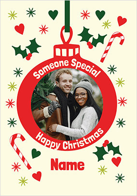 Someone Special Bauble Photo Christmas Card