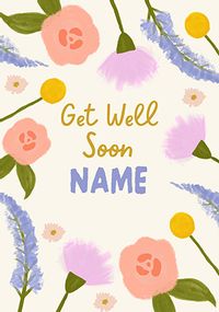 Tap to view Get Well Soon Floral Border Personalised Card