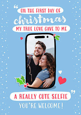 A Really Cute Selfie Photo Christmas Card