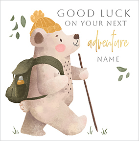 Good Luck on your Next Adventure Cinnamon Bear Card