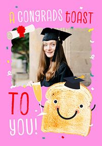 Tap to view Graduation Toast Photo Upload Congratulations Pink Card