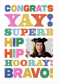 Tap to view Letterpress Graduation Congratulations Pink Photo Card