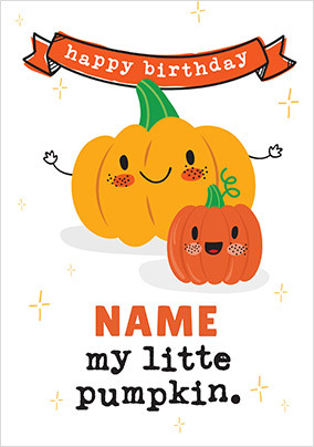 Little Pumpkin Personalised Halloween Birthday Card