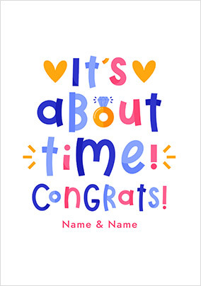 It's About Time Engagement Card