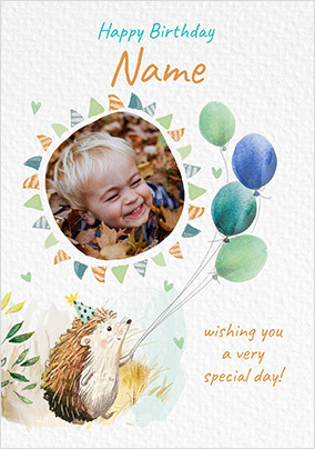 Hedgehog Personalised Kids Card
