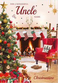 Tap to view Uncle Christmas Scene Personalised Card