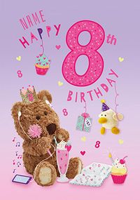 Tap to view Barley Bear - Personalised Eight Today Birthday Card