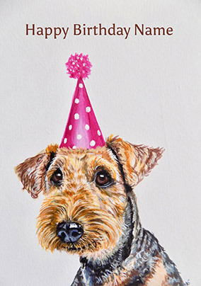 Dog Party Hat Birthday Card