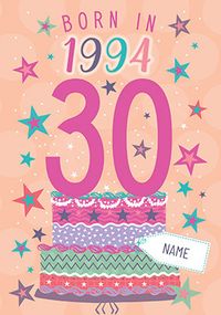 Tap to view Born in 1994 Peach 30th Birthday Card