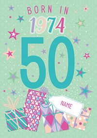 Tap to view Born in 1974 Green 50th Birthday Card