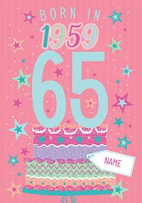 Tap to view Born in 1959 Pink 65th Birthday Card