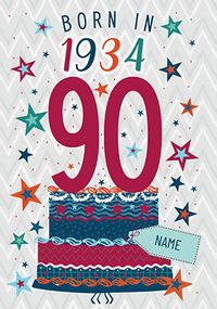 Tap to view Born in 1934 Red 90th Birthday Card