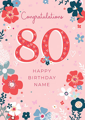 Happy 80th Birthday Card