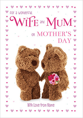 Barley Bear Wife Mother's Day Card