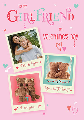 Barley Bear Girlfriend Valentine's Day Photo Card