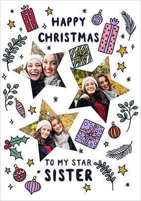 Star Sister Photo Christmas Card