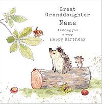 Tap to view Great Granddaughter Personalised Hedgehog Birthday Card