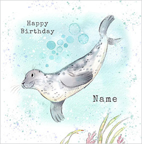 Seal Personalised Birthday Card