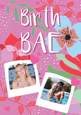 Birth Bae Photo Birthday Card