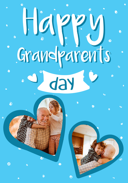 Grandparents' Day Two Hearts Photo Card