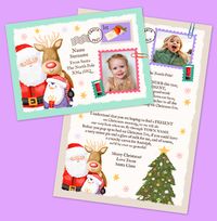 Tap to view Teal Letter From Santa & Friends Christmas Card