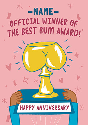 Best Bum Award Anniversary Card