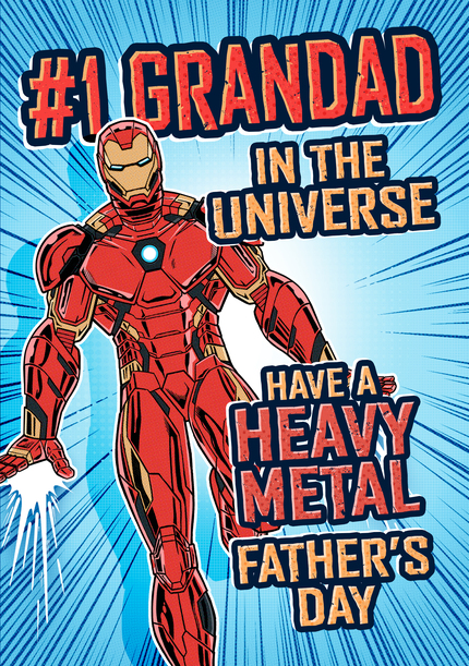 Iron Man - No 1 Grandad Happy Father's Day Card