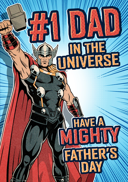 Thor - No 1 Dad Happy Father's Day Card