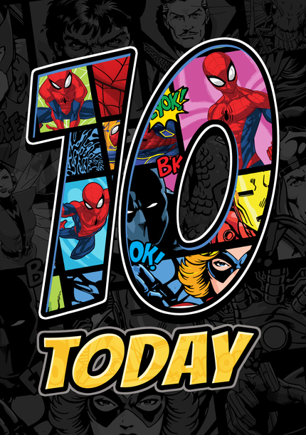 Marvel 10 Today Birthday Card