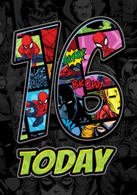 Tap to view Marvel 16 Today Birthday Card