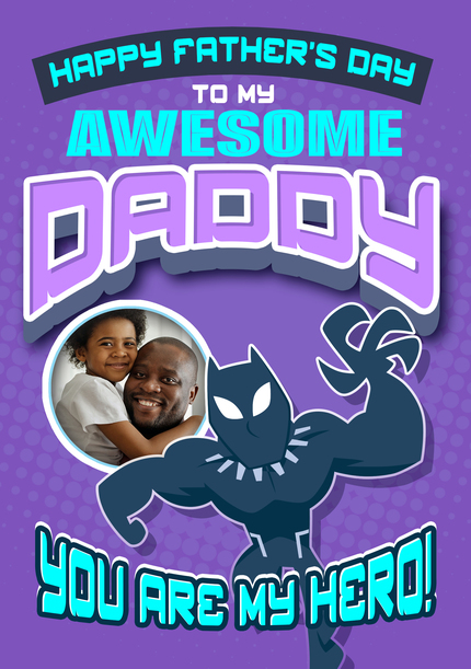 Black Panther - You're My Hero Daddy Father's Day Photo Card