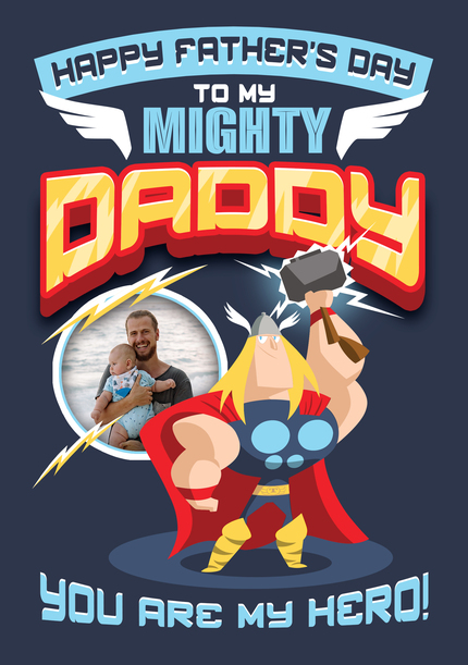 Thor - Mighty Daddy Happy Father's Day Photo Card