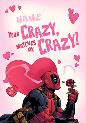 Deadpool Crazy Valentine's Day Card