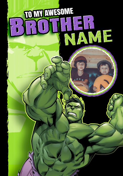 Hulk Awesome Brother Birthday Photo Card