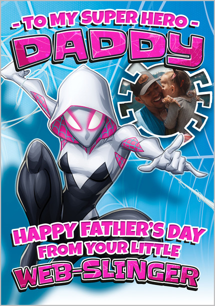 Spider-Gwen - Little Web Slinger Happy Father's Day Photo Card