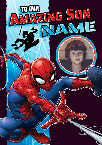 Spiderman Amazing Son Photo Birthday Card