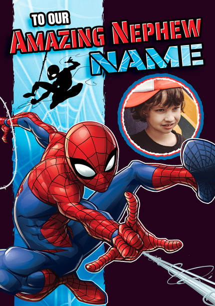 Spider-Man Amazing Nephew Photo Birthday Card