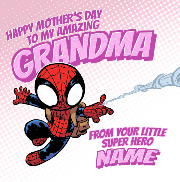 Spiderman Grandma Mother's Day Square Card