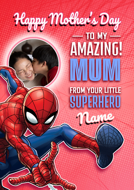 Spiderman Amazing Mum Mother's Day Photo Card